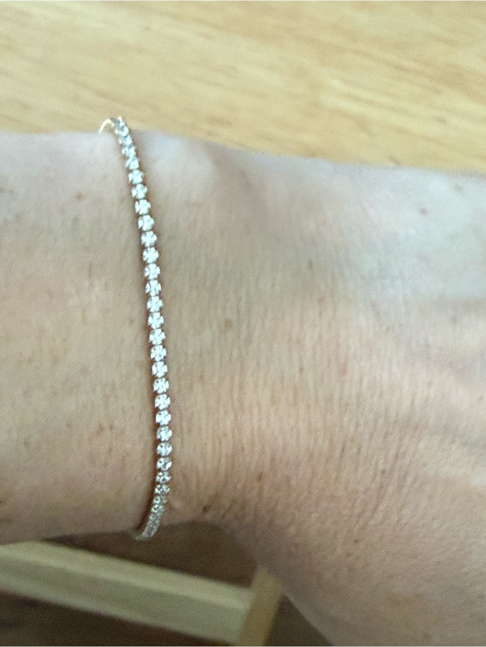 Delicate Silver-Tone Tennis Bracelet with Clear Stones